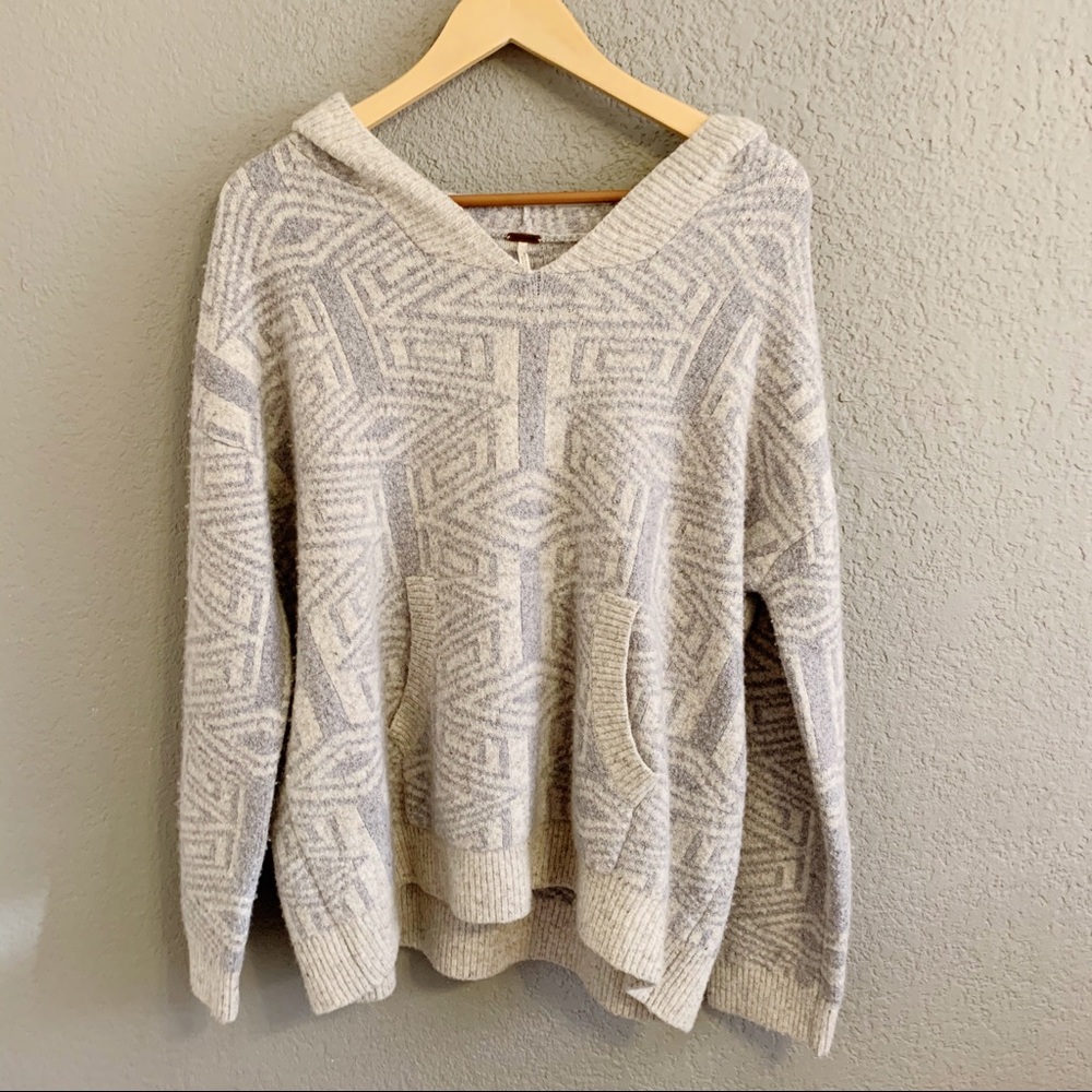 Free People Six Degrees Geometric Hoodie Sweater